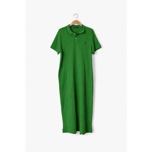 Polo Ralph Lauren Kelly Green Shift Polo Midi Dress SZ XXL Casual Preppy Travel